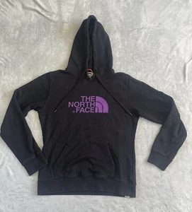 The North Face Pullover Hoodie Spell Out Logo Black Purple Size Medium - Picture 1 of 6