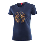 Lffler Kurzarmhemd mit Printshirt Berge Merino - Tencel ™ dunkelblau