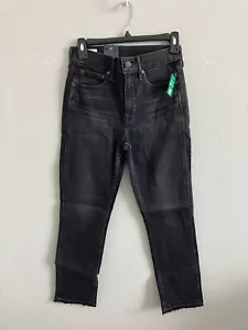 Gap Petite Cheeky Straight High Rise Jeans - Black Sz 26 / 2 P - Imagen 1 de 4