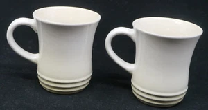 2 LE CREUSET STEINGUT AUSGESTELLTE KAFFEETASSEN, TASSEN, BEIGE, CREMEFARBEN - Bild 1 von 3