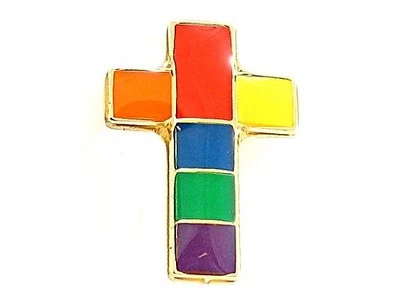 Pin Solapa Cruz Arco Iris Orgullo Gay Foto 1 de 3
