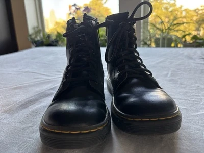 Dr Martens Niños Botas Juveniles Talla 1 Air Wair LA004 Botas Doc Cremallera Negro Foto 1 de 4
