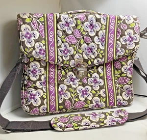 Vera Bradley Laptop Computer Bag Retired Plum Petal Strap 13x11x4 - Picture 1 of 16