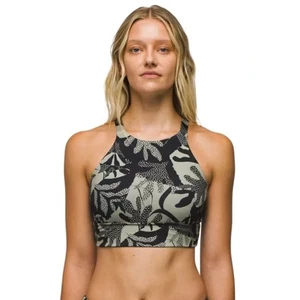 prAna Black Gray Green Floral Swim Top Marine Street Seaside XS NWR Beach - Picture 1 of 7