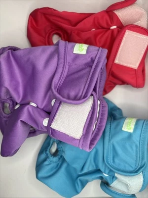 Paquete de 3 pañales lavables reutilizables apenas usados para perros machos tamaño mediano Foto 1 de 4