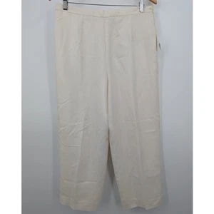 NEW Talbots Petites 100% Silk Dupioni Pants Cream Size 14P NWT Academic Office - Picture 1 of 5