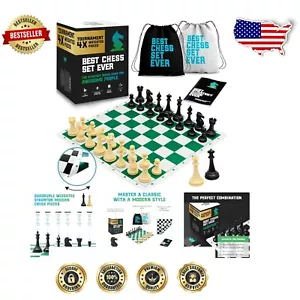 Professional 4X Quadruple Weighted Chess Set with Foldable Silicone Board - Picture 1 of 11