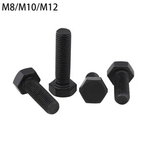 Kunststoffschraube Sechskantschraube Schwarz Nylon DIN933 M8 M10 M12 Vollgewinde - Picture 1 of 6