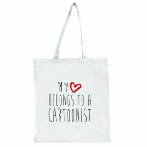 My Heart Belongs à Une Caricaturiste - Grand Fourre-Tout Shopping Sac - Picture 1 of 1