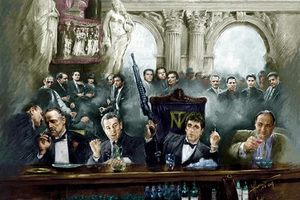 Scarface,Godfather,Goodfellas,Sopranos,Al Pacino,Marlon Brando,Canvas by Star - Picture 1 of 1