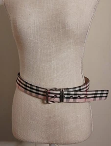 Cintura Amiee Lynn rosa nera tessuto a quadri taglia small 35" - Foto 1 di 9