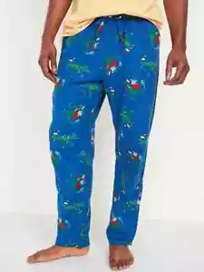Nuevo con etiquetas Pantalones de pijama de franela Papá Noel Dinosaurios Azul Marino Antiguo para hombre S L - Imagen 1 de 1