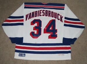 John Vanbiesbrouck New York Rangers Jersey - Vintage - Gerry Cosby - Large