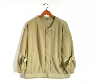 Free People FP Snap Jacket Small Olive Green Knit Jacket Buckle Warm Oversized - Picture 1 of 12