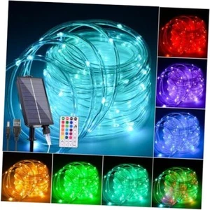 Solar Rope Lights Outdoor Waterproof, 18 Colors Changing Fairy String 33FT - Picture 1 of 7