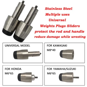CNC Stainless Universal Steel Heavy Weight Anti Vibration Handle Bar End Plugs - Picture 1 of 12