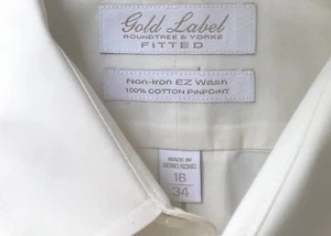 Mens Large Dress Shirt Non-iron Cotton Button Up Gold Label Yellow - Picture 1 of 4