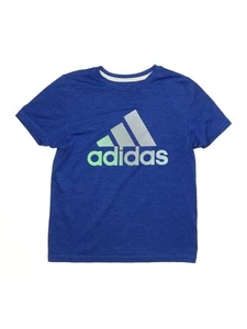 Adidas Girls Blue Short Sleeve T-Shirt 8 - Picture 1 of 2