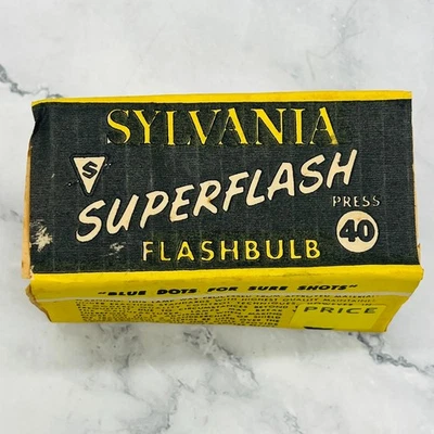 Sylvania Superflash Press 40 Cámara Flash Bombilla De Colección Nuevo de Lote Antiguo Foto 1 de 4