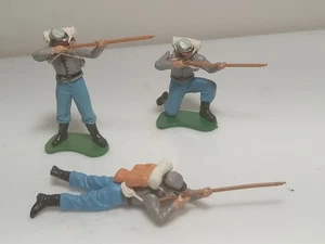 Britains 54mm ACW Swoppet Confederate firing infantry x 3 htf tan muskets exc - Picture 1 of 8