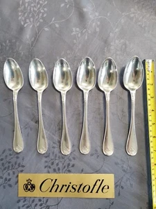 Christofle Malmaison 6 Spoons Dessert Metal Silver 18.8cm - Picture 1 of 10