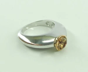 Swarovski Edelstahl Damenring mit Citrin (49 (15,6 mm Ø) - Bild 1 von 5