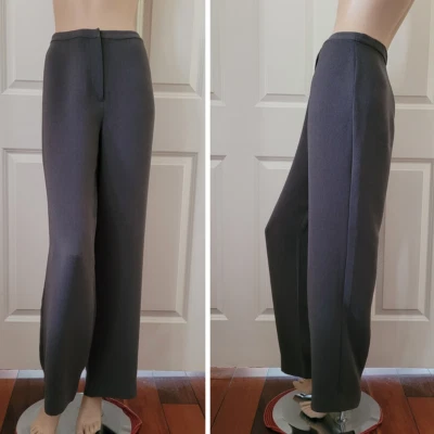 Calça Tahari cintura alta perna larga tamanho 6 cinza - Imagem 1 de 4