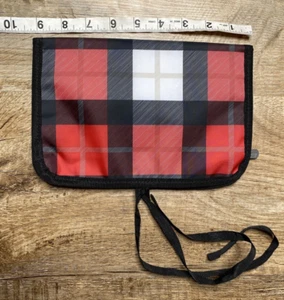 Thirty One Makeup Travel Toiletry Organizer Small Red Plaid - Picture 1 of 2