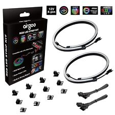 Airgoo NEON RGB LED Strips For Gaming PC 12V 4Pin - Magnetic Brackets - NEW UK