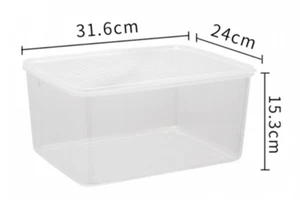 3 x 9.5L Food Storage Container Fridge Freezer Kitchen Plastic Organiser Box - Picture 1 of 3