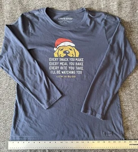 Life is Good Shirt Large Every Snack You Make SleeveSanta Dog - Bild 1 von 6