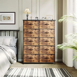 Chest of 10 Drawers Dresser Bins Furniture Bedroom Storage Organizer Fabric TAUS - Picture 1 of 9