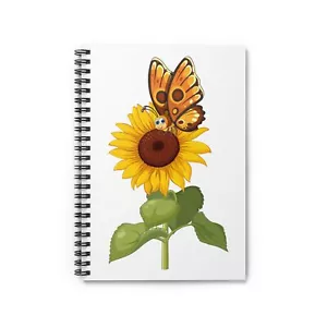 Monarch and Sunflowers Spiral Notebook - Ruled Line, Writing Journal - Picture 1 of 5
