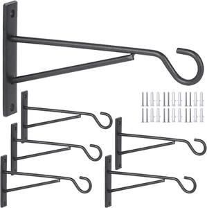 6" Hanging Plant Hooks Bracket Wall Hooks Outdoor for Fence Lantern Wind Chime - Picture 1 of 7