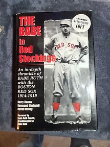 BABE RUTH Autographed Book The Babe in Red Stockings 4 signed with COA HC Book