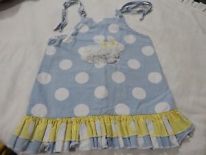 Mud Pie Girls size 2T-3T EASTER Bunny Applique Tunic Top Lt Blue