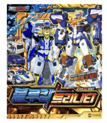 Metal Cardbot S BLUE COP TRINITY Police Car Toy Boy Transformer KOREA - EXPRESS - Image 1 of 4