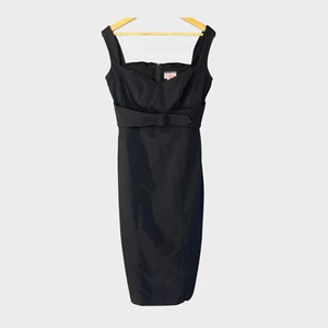Pinup Couture Womens Black Belted Cocktail Party Dress Size Large Rockabilly - Picture 1 of 16