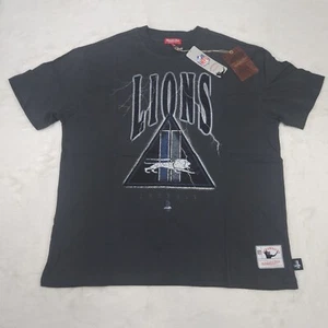 Mitchell & Ness NFL Detroit Lions Women's Black Short Sleeve T-Shirt Size XL - Picture 1 of 8