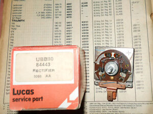 NOS Lucas Alternator Rectifier UBB110 (84443). 1973-1976 Triumph TR6 ---->
