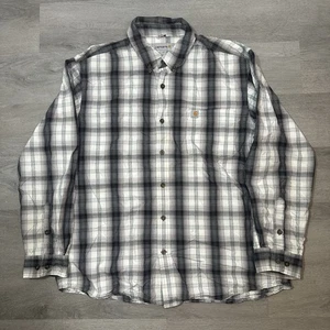 Camicia Carhartt uomo taglia XL grigia a quadri manica lunga abbottonata vestibilità rilassata lavoro - Foto 1 di 11