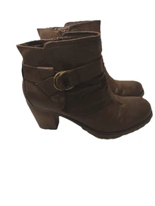 Baretraps Zizzie Größe 9,5 M braune Stiefeletten gerafft mit Schnallenseiten - Bild 1 von 7
