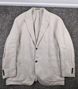 Corneliani Circle Unstructured Sport Coat Blazer 46R Hemp Linen Silk Flax Beige - Picture 1 of 14