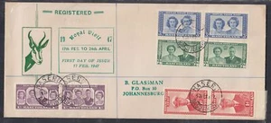 Basutoland Scott 35-8 paia FDC - 1947 Royal Tour - Foto 1 di 1