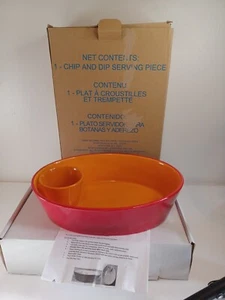 Avon Red Oval Bowl Chip And Dip Serving Set NIB - Picture 1 of 9