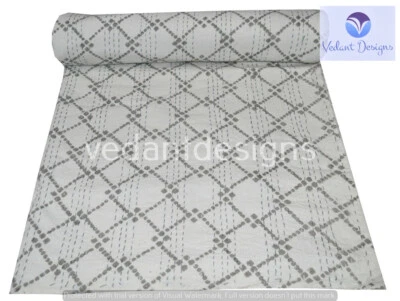 Colcha india edredón Kantha doble bloque vintage de algodón hecha a mano Foto 1 de 4