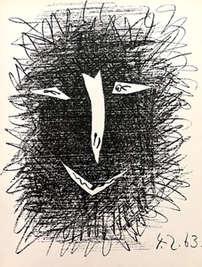 Pablo Picasso "Masque #1 /Mask #1" 1964 Original Stone Lithograph, Mourlot Print - Picture 1 of 6