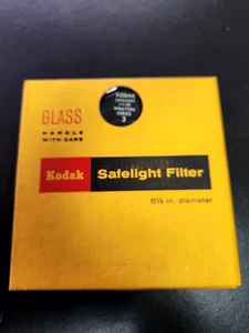 Vintage Kodak Safelight Glass Filter w/Original Box - 5 1/2" Diameter - Picture 1 of 1