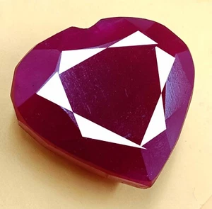 390-410 Ct Natural Red Ruby Heart Shape EGL Certified Africa Loose Gemstone JNB - Picture 1 of 9