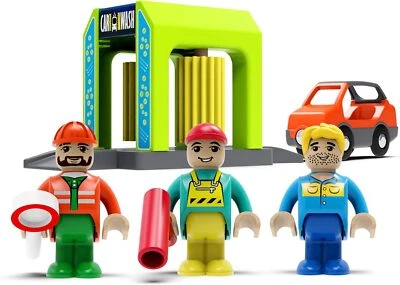 Car Washer Police Station For Thomas Brio Kid Toy Wooden Train Track Accessories - Image 1 of 4